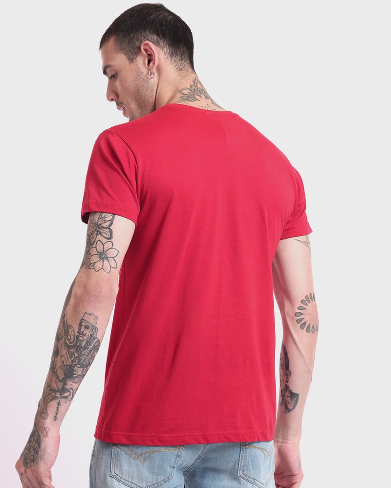 bewakoof Men's Red T-shirt - Image 3